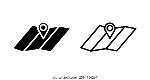 Map set icon on white background
