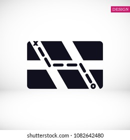 map set icon, stock vector illustration flat design style