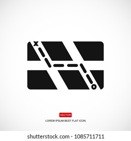 map set icon, stock vector illustration flat design style