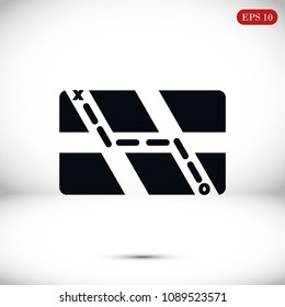 map set icon, stock vector illustration flat design style