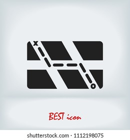 map set icon, stock vector illustration flat design style