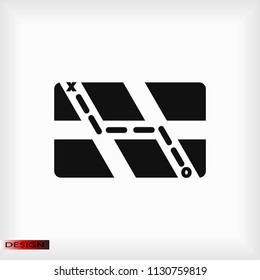 map set icon, stock vector illustration flat design style