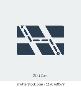 map set icon, stock vector illustration flat design style