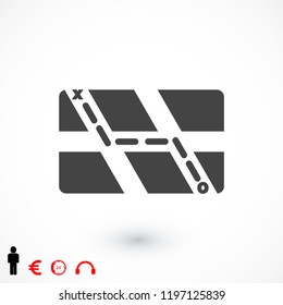 map set icon, stock vector illustration flat design style