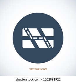 map set icon, stock vector illustration flat design style