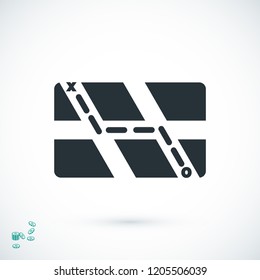 map set icon, stock vector illustration flat design style