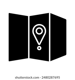Map-Set-Symbol. Gelbe Karte, roter Standort Pin, Zeiger, Route, Standort, Navigation, Reise, Geografie, Richtung, Ziel, Reise, Route, Exploration.