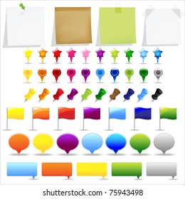 Map Set, Isolated On White Background, Vector Illustration