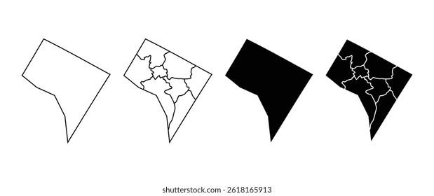 Map set of Washington DC with various views