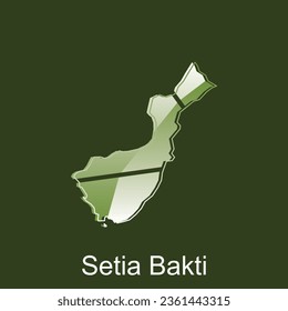 Map of Setia Bakti City modern outline, High detailed vector illustration Design Template, suitable for your company