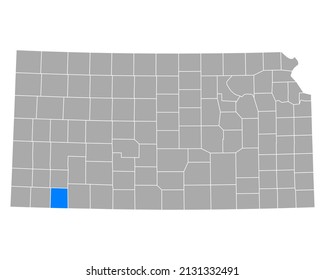 Mapa de Seward en Kansas en blanco