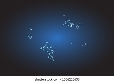 Map of Seychelles - Abstract mash line and point scales on circuit dark background. Wire frame 3D mesh polygonal network line, design sphere, dot and structure. Vector illustration eps 10.