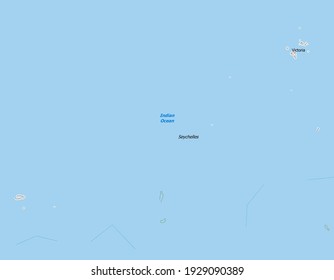 Mapa de Seychelles. El mapa se dibuja con gran detalle y para mayor claridad sólo se muestran las principales ciudades. El país se dibuja con los países vecinos.