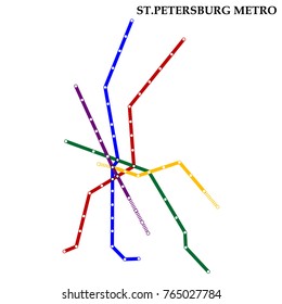 Map of the Shanghai metro, Subway, Template of city transportation scheme for underground road. Vector illustration