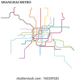 Map Shanghai Metro Subway Template City Stock Vector (Royalty Free ...