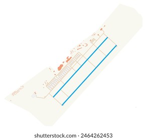 Map of Sharm el-Sheikh International Airport (Egypt). IATA-code: SSH. Airport diagram with runways, taxiways, apron, parking areas and buildings. Map Data from OpenStreetMap.