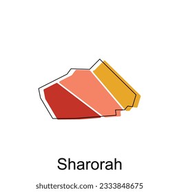 Map of Sharorah design template, World Map International vector template with outline graphic sketch style isolated on white background