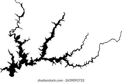 Map of Shasta Lake California USA Silhouette Flat Design