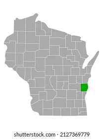Map of Sheboygan in Wisconsin on white