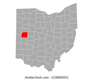 Map of Shelby in Ohio on white