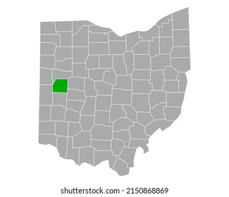 Mapa de Shelby en Ohio en blanco