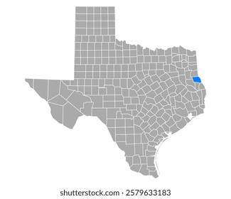 Map of Shelby in Texas on white