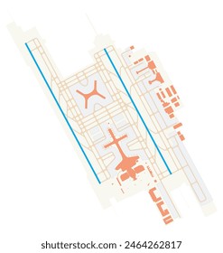 Map of Shenzhen Bao'an International Airport (People's Republic of China). IATA-code: SZX. Airport diagram with runways, taxiways, apron, parking areas and buildings. Map Data from OpenStreetMap.