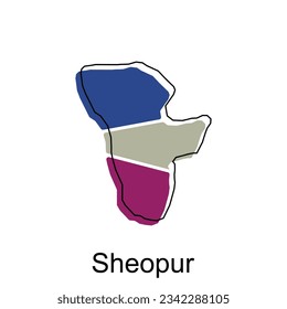 map of Sheopur colorful geometric modern outline, High detailed vector illustration vector Design Template, suitable for your company