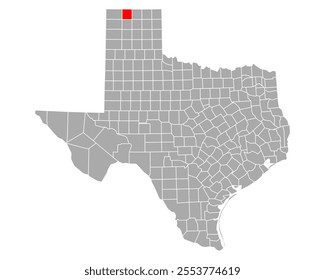 Map of Sherman in Texas on white
