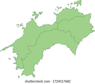 Mapa de Shikoku (se puede cambiar el color)