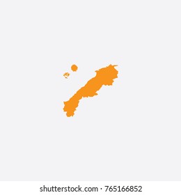 Map of Shimane Prefecture - Japan Vector Illustration