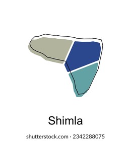 map of Shimla colorful geometric modern outline, High detailed vector illustration vector Design Template, suitable for your company