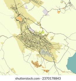 Mapa de Shiraz, provincia de Fars, Irán