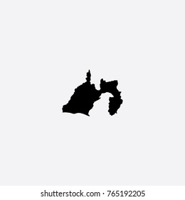 Map of Shizuoka Prefecture - Japan Vector Illustration