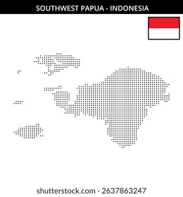 Map showing dots representing geography in Papua
