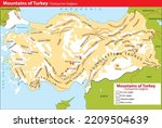 map showing mountains in turkey