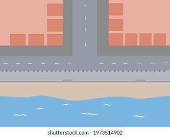 The map shows the street address by the sea. And there are shops divided into rooms