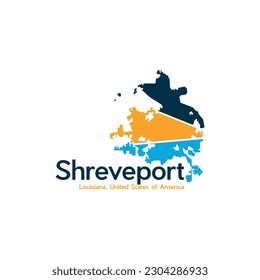 Map Of Shreveport City Illustration Geometric Creative Design