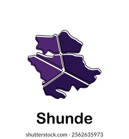 map of Shunde geometric modern outline, High detailed vector illustration design