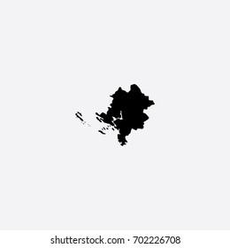 Map of Sibenik-Knin County - Croatia Vector Illustration Silhouette Design