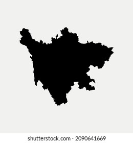 Map of Sichuan - China region outline silhouette vector illustration
