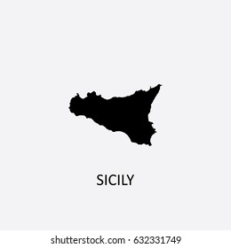 Map of Sicily - Italy Vector Illustration