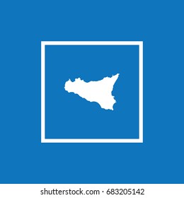 Map of Sicily - Italy Vector Illustration