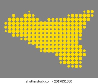 Map Of Sicily On Gray