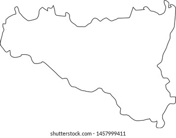 map of Sicily region in Italy