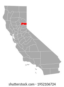 Map of Sierra in California on white