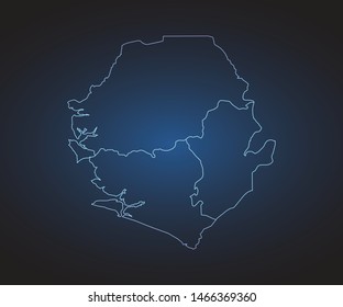 Map of Sierra Leone - Abstract mash line and point scales on circuit dark background. symbol for your web site design map logo, app, ui,Travel. Vector illustration eps 10.