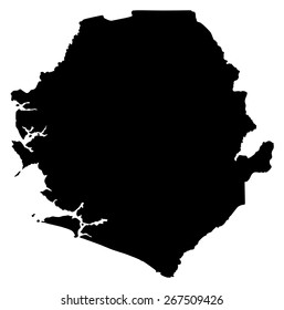 Map of Sierra Leone. Africa