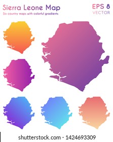 Map of Sierra Leone with beautiful gradients. Amazing set of country maps. Awesome vector illustration.