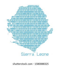 map of Sierra Leone from binary code vector illustration